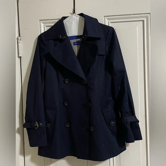 Burberry Blue Label Crestbridge Navy Double-Breasted Women's Jacket - Picture 9 of 11